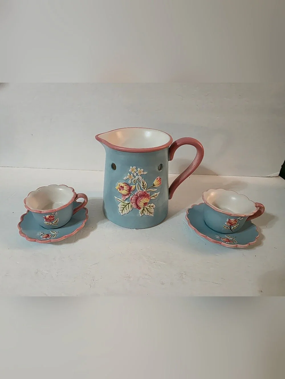 Yankee Candle Cottage Floral Wax Warmer Set 2003 Retired NWT